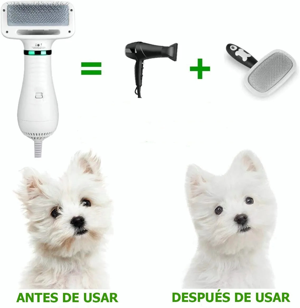 CEPILLO Y SECADOR 2 EN 1 PARA MASCOTAS